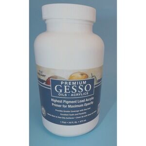 Pro Art Premium Gesso Oils Acrylics - White - 1 Pint -  16 fluid oz